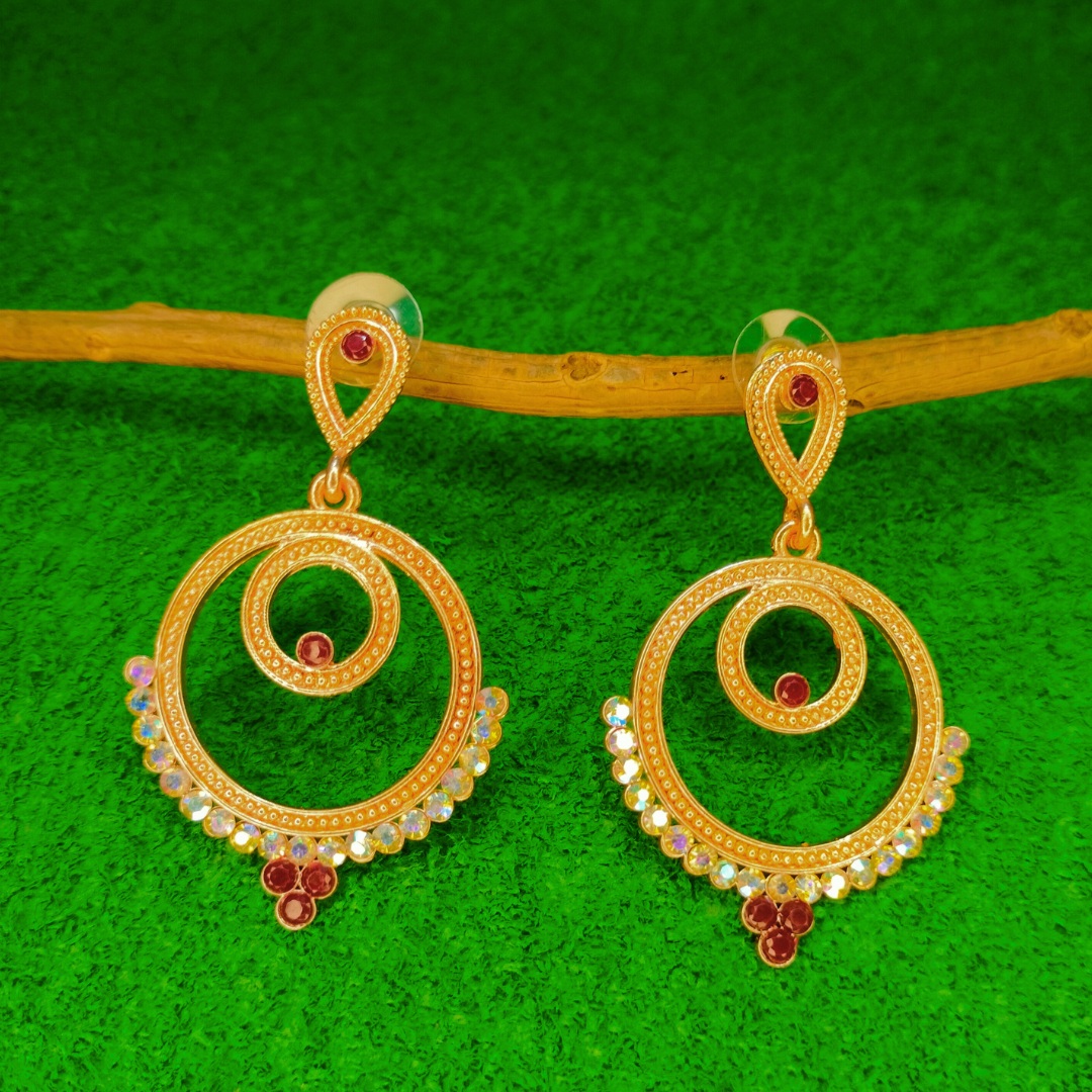 maroon chandbali drop earrings jc129