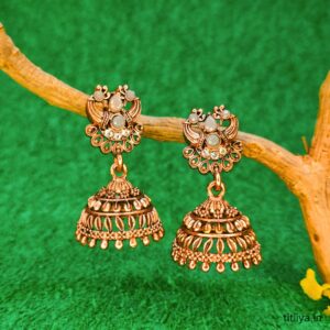 modern grey dome jhumka earrings jc104