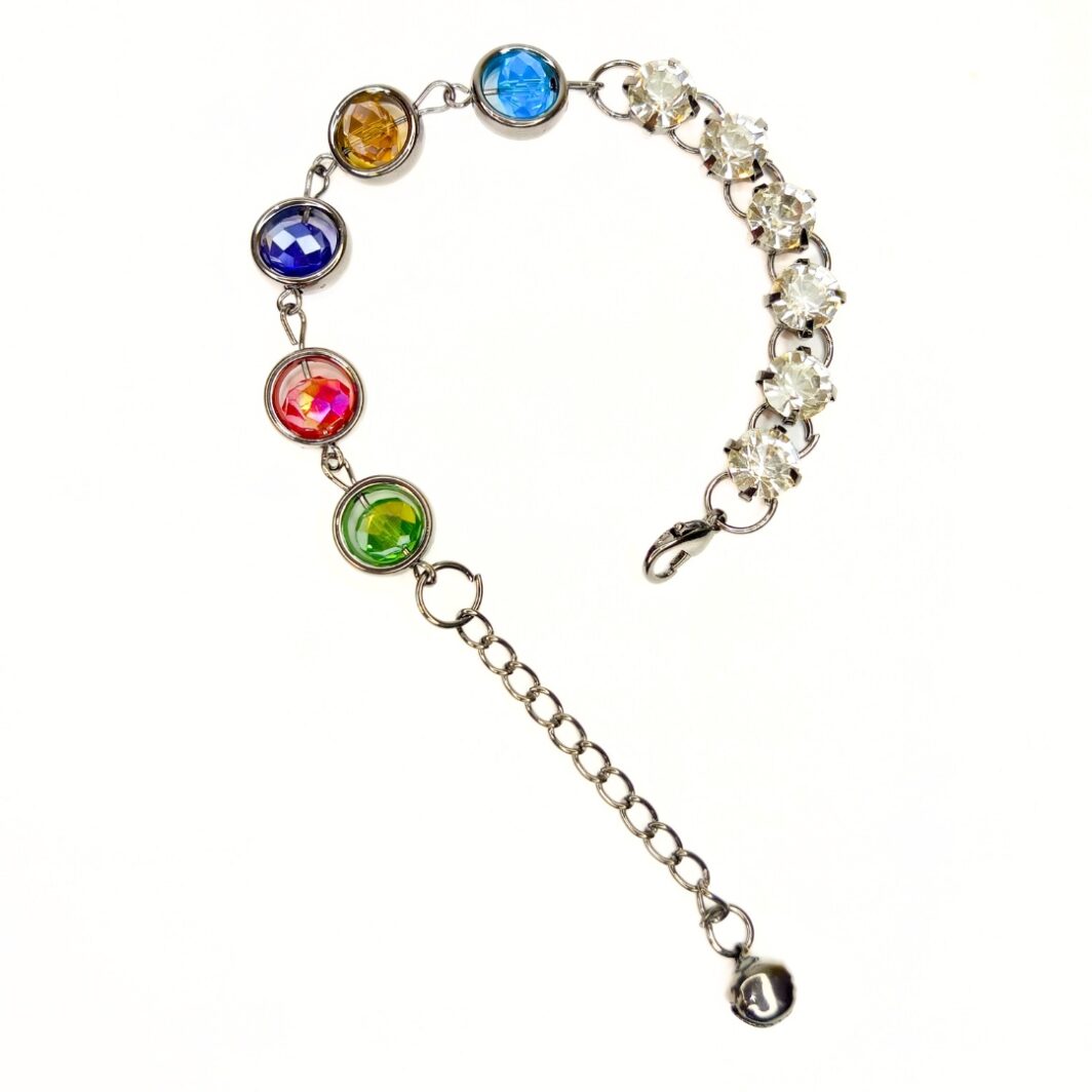 multicolor beaded chain bracelet JC259