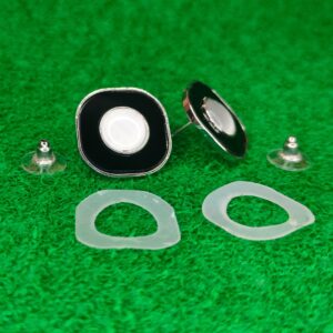 squircle silver black enamel stud earrings jc180