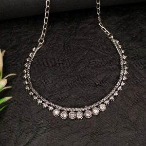 white diamond studded necklace jc300